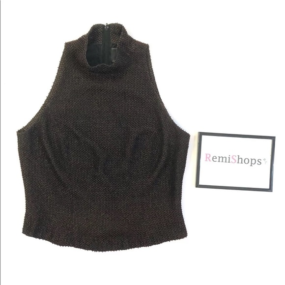 Carmen Marc Valvo Tops - Carmen Marc Valvo Beaded Textured Sleeveless Top